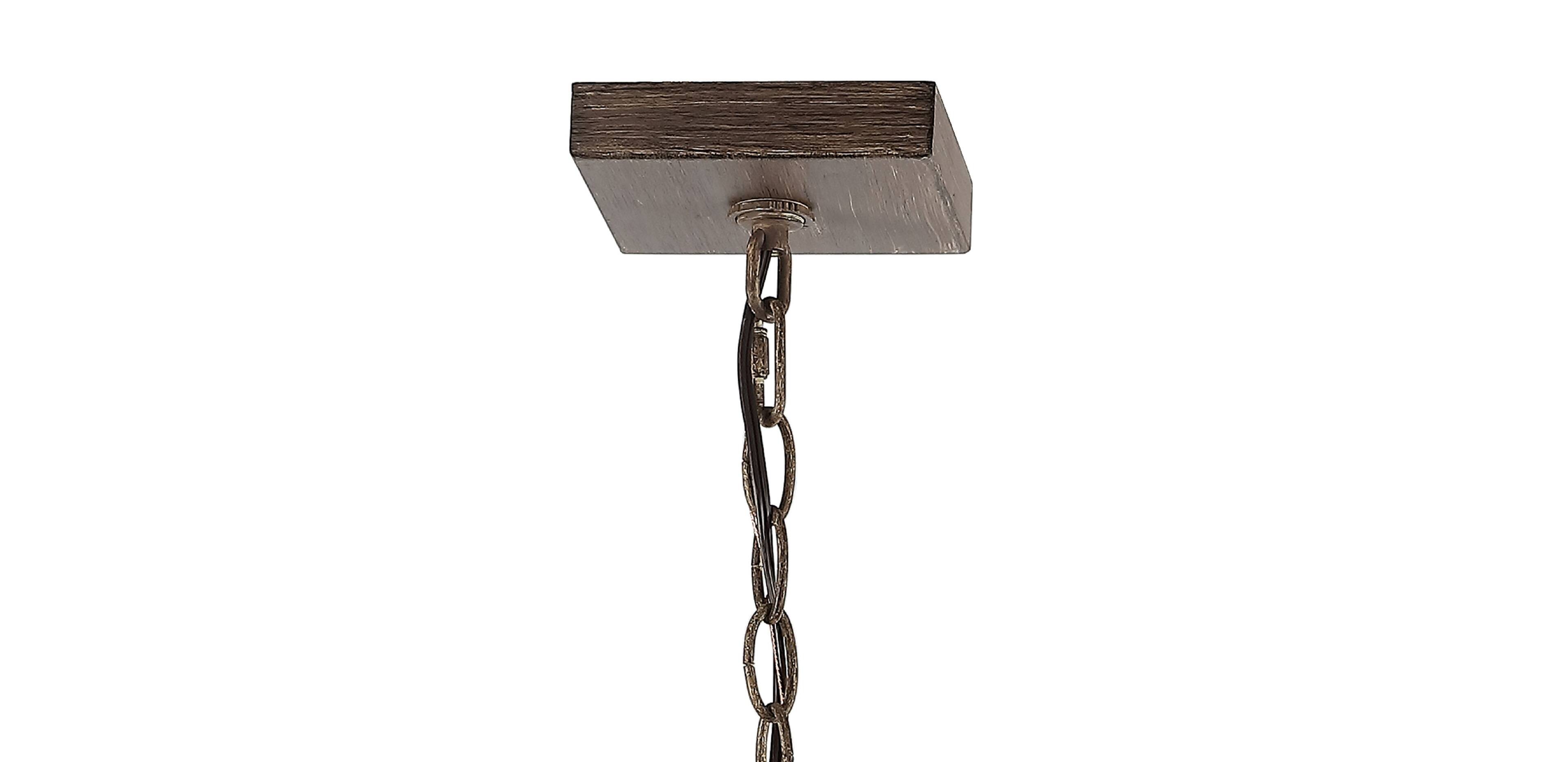 Alt View 5. Jonathan Y - Magnolia 12.13" 4-Light Adjustable Iron Rustic Farmhouse LED Pendant, Brown - Brown.