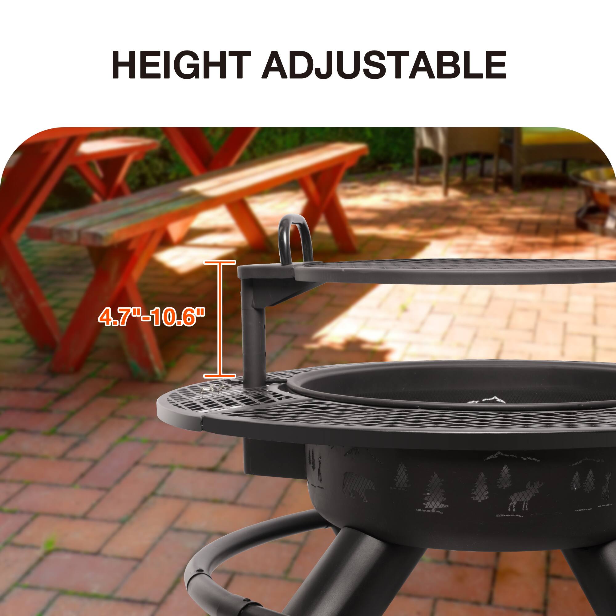 HEIGHT ADJUSTABLE 4.7"-10.6"