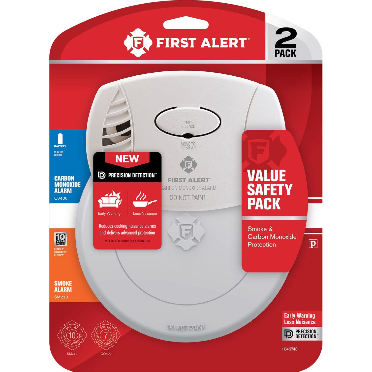 First Alert - Battery-Powered Photoelectric Smoke and Carbon Monoxide Combination Pack 2 each