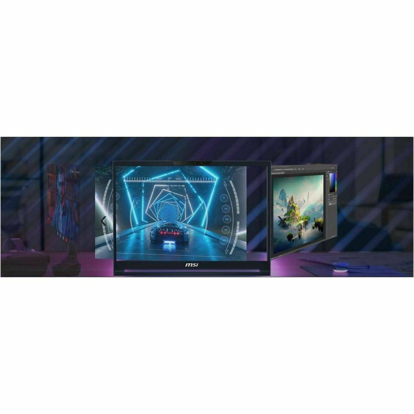 Alt View 23. MSI - Stealth 14 AI Studio A1V 14" 165 Hz Gaming Laptop 1920 x 1200 (Full HD Plus) -Intel Core Ultra 7 155H -16GB Mem -1TB SDD - Star Blue, Blue.