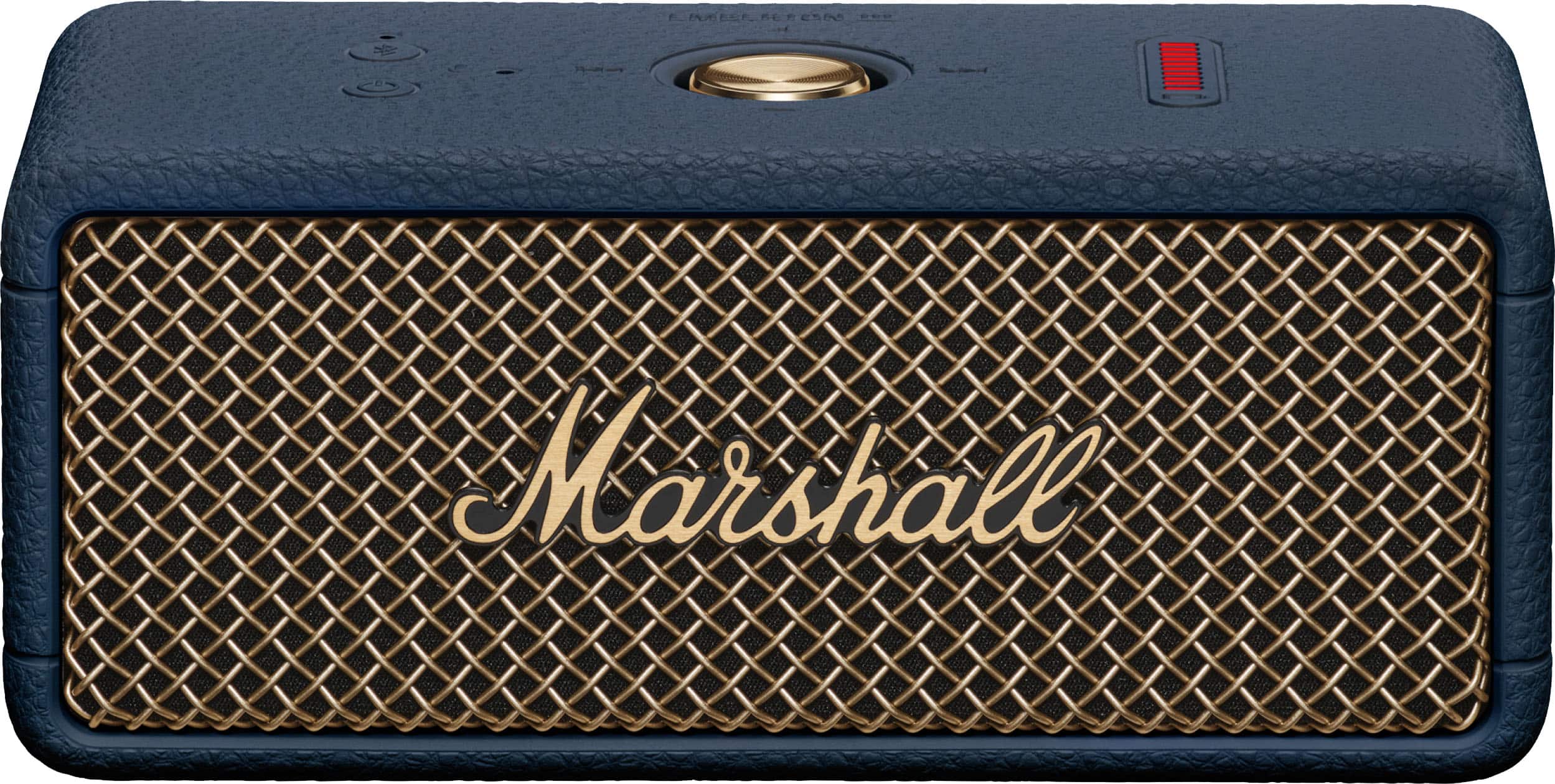 Front. Marshall - Emberton III Portable Bluetooth Speaker with Rugged Waterproof / Dust-proof Wireless Design - Midnight Blue.