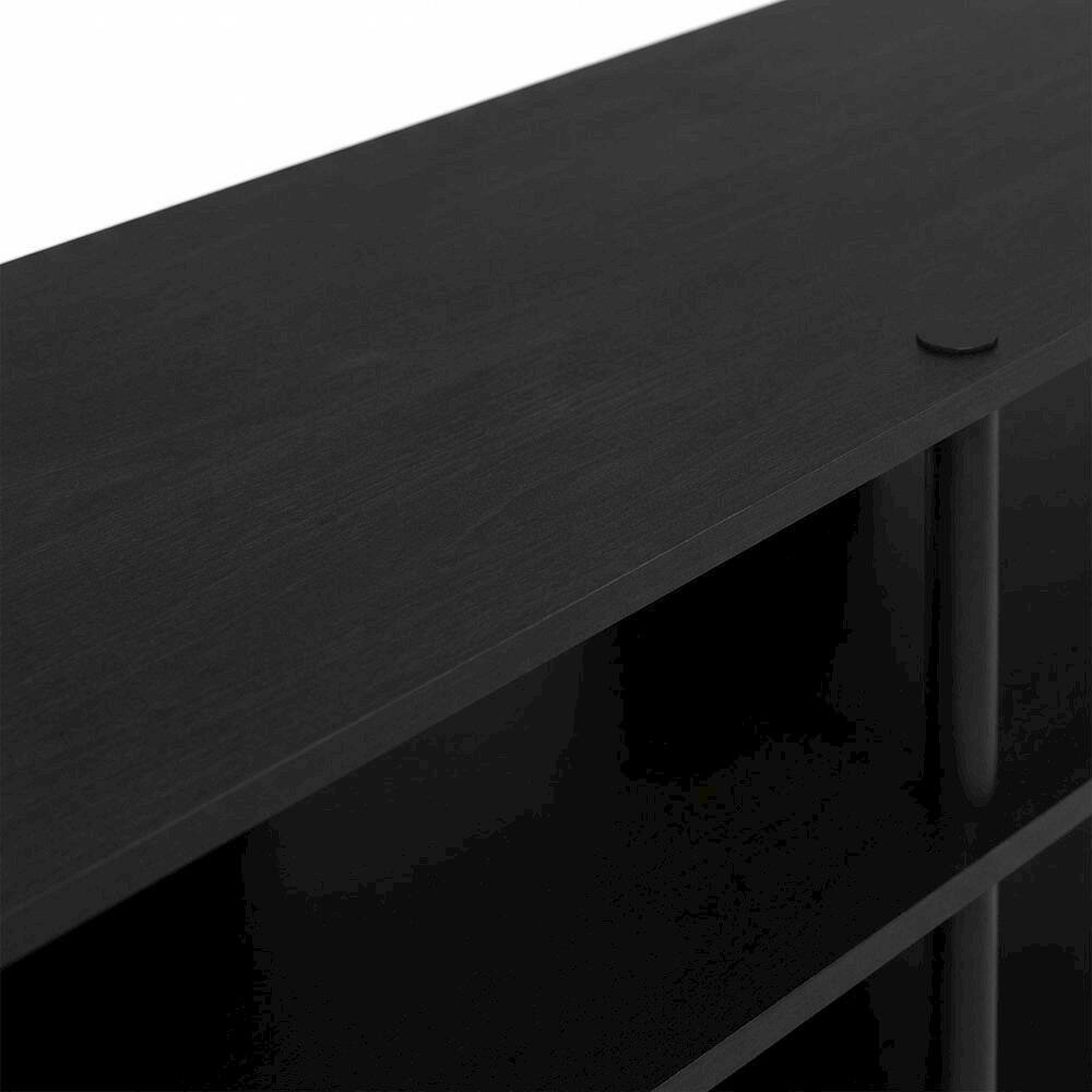 Alt View 4. FurniFact - Corner TV Stand for 55-Inch TVs in Blackwood and Black Finish with Easy Assembly - Gold.