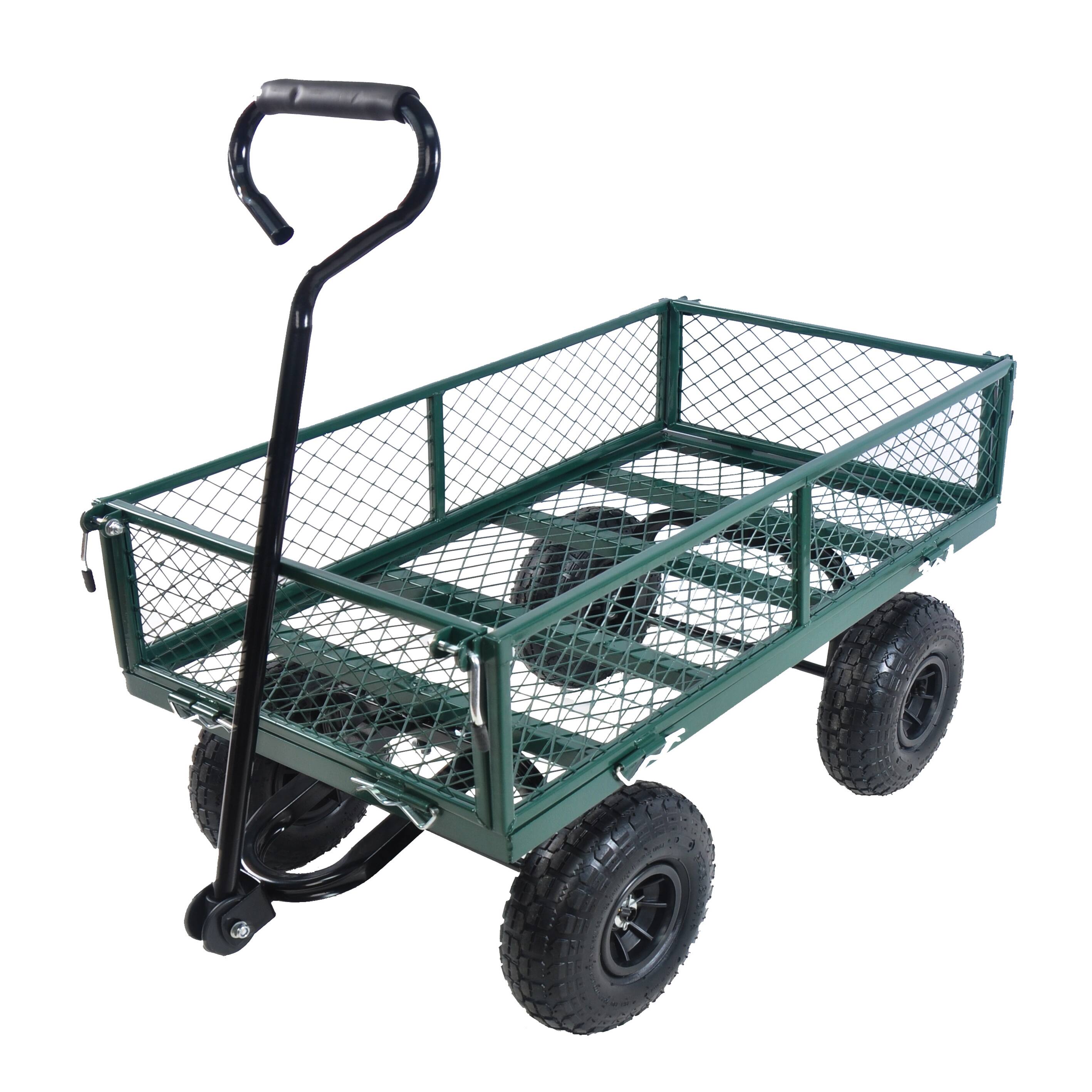 Front. COWLOWN - Green Garden Wagon Cart Heavy Duty for Firewood Transport - Green.