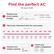 Find the perfect AC for your room
1. Measure your room's square footage
sq. ft. = length x width (in feet) (in feet)
2. Match your dimensions with the chart below
BTU Rating
5K 6K 8K 10K 11K 12K 14K 15K 18K 25K 28K
150 sq.ft. 250 sq.ft. 350 sq.ft. 450 sq.ft. 500 sq.ft. 550 sq.ft. 700 sq.ft. 850 sq.ft. 1,050 sq.ft. 1,600 sq.ft. 1,900 sq.ft.
3. Measure your window opening
H W
4. Check your outlet configuration