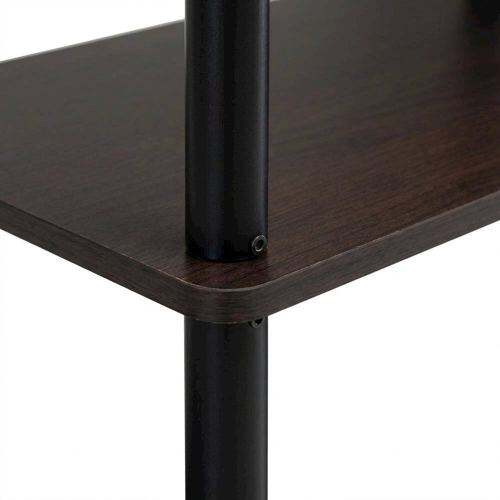Alt View 1. FurniFact - Dark Brown/Black No Tools Entertainment Center with Modern Design - Dark Brown/Black.
