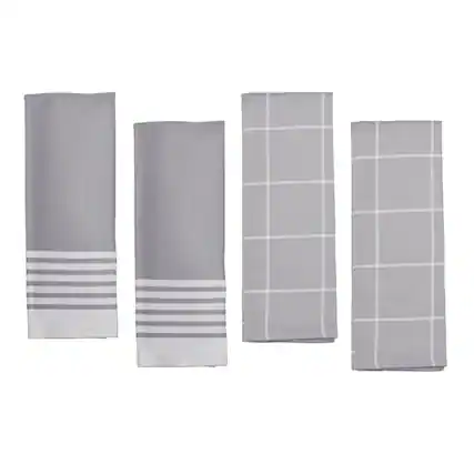 Front. ZWILLING - ZWILLING 4-pc Kitchen Towel Set - Grey - Grey.