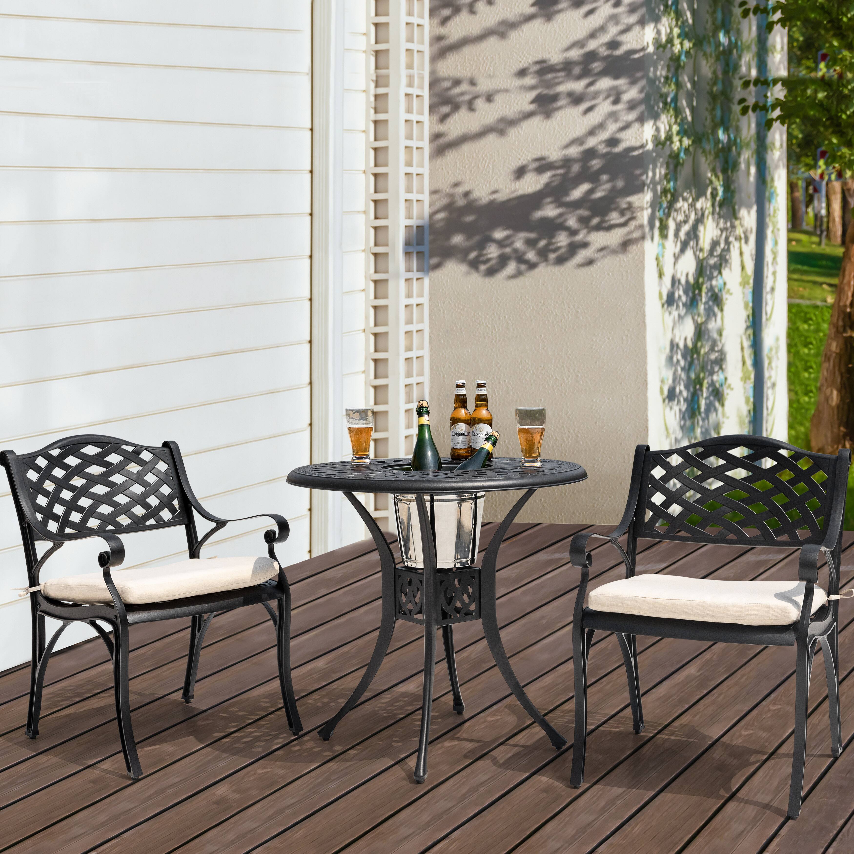 Left. Nuu Garden - Outdoor Indoor 2-Pack 18'' x 20'' Chair Replacement Seat Cushions - Beige.