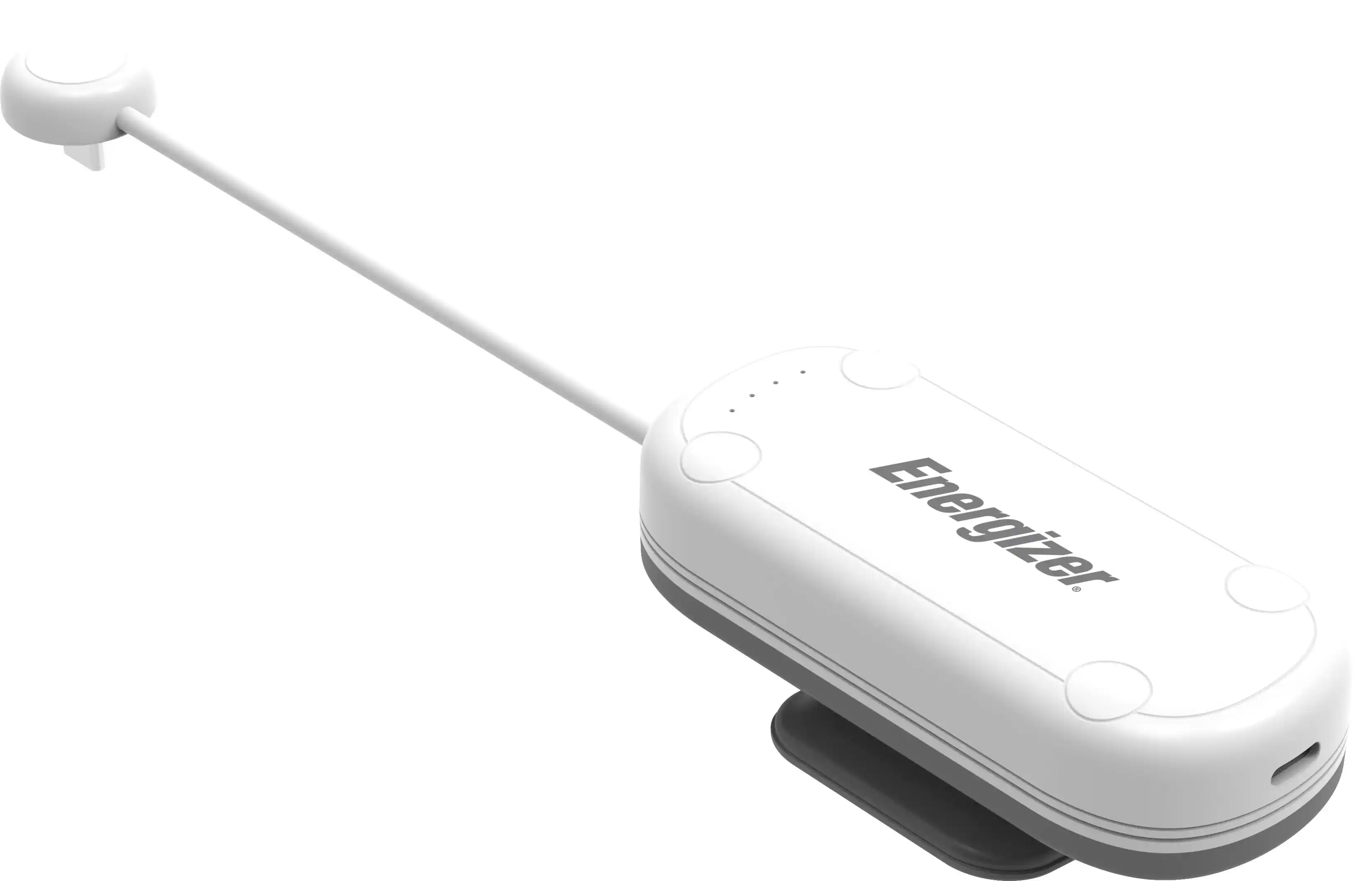 Front. Energizer - Battery Power Pack for Oculus Quest 2/3/3s, Original & Elite Strap, 3000mAh, USB C Fast Charging - White.