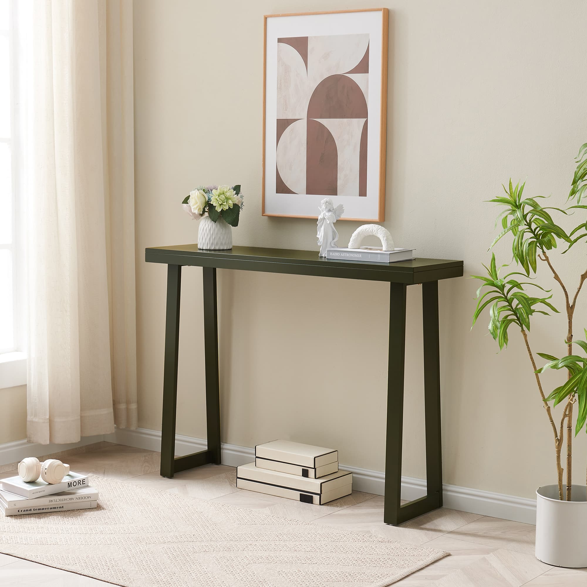 Kings Brand Furniture - Claude Narrow Console Table - Charcoal