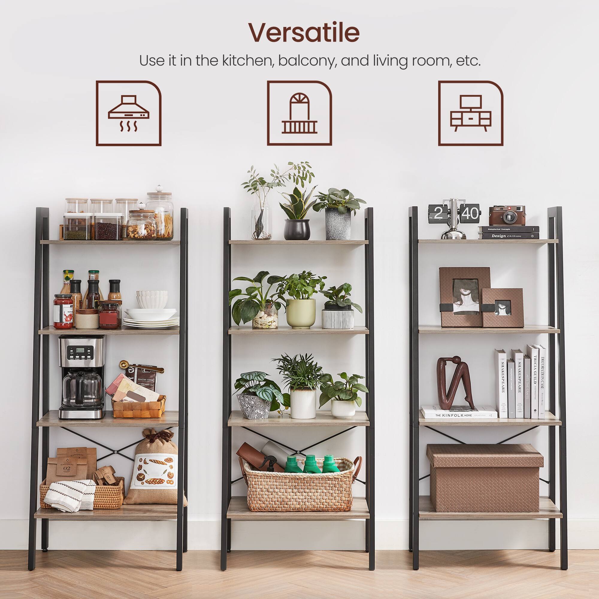 Versatile  
Use it in the kitchen, balcony, and living room, etc.