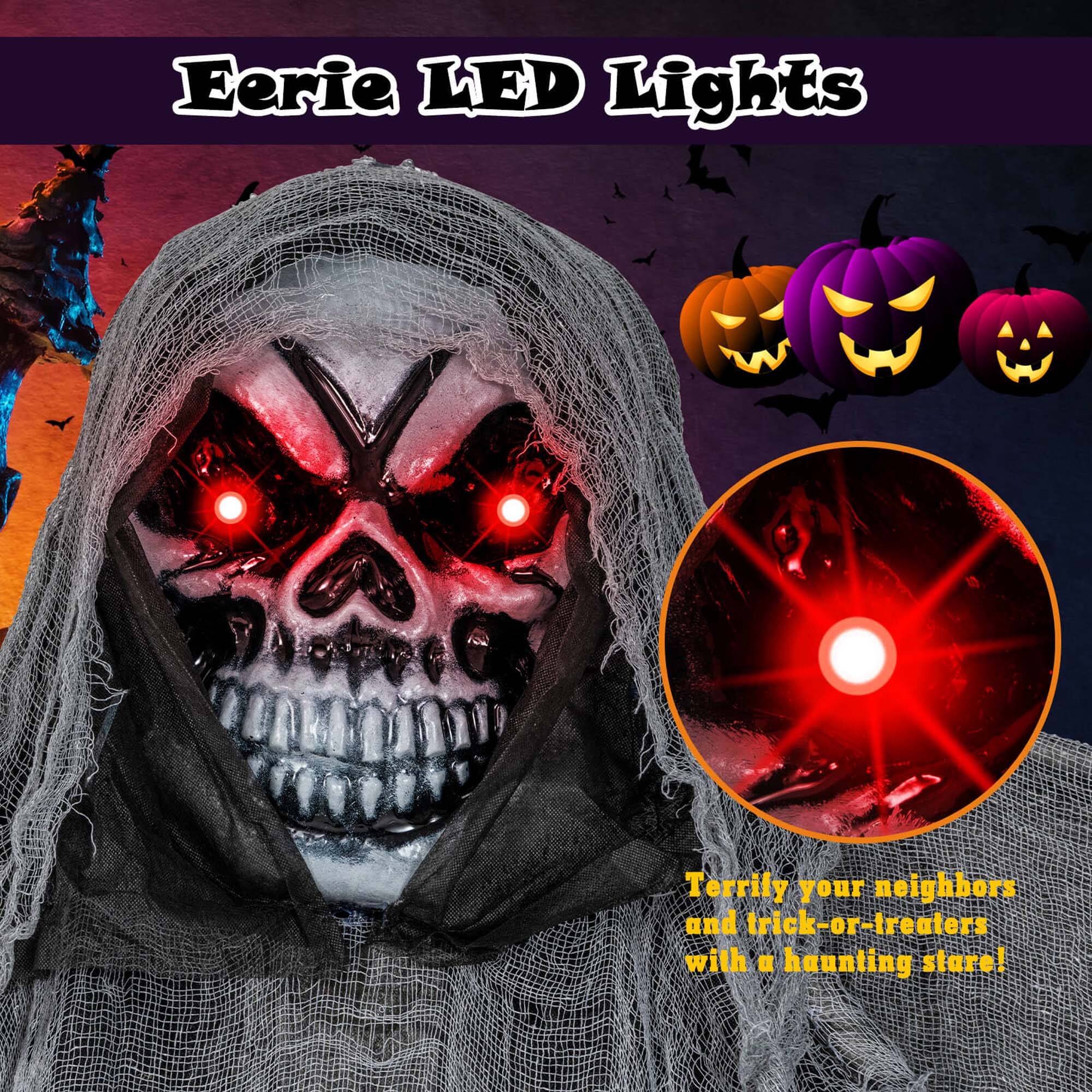 Eerie LED Lights: Terrify your neighbors and trick-or-treaters with a haunting stare!