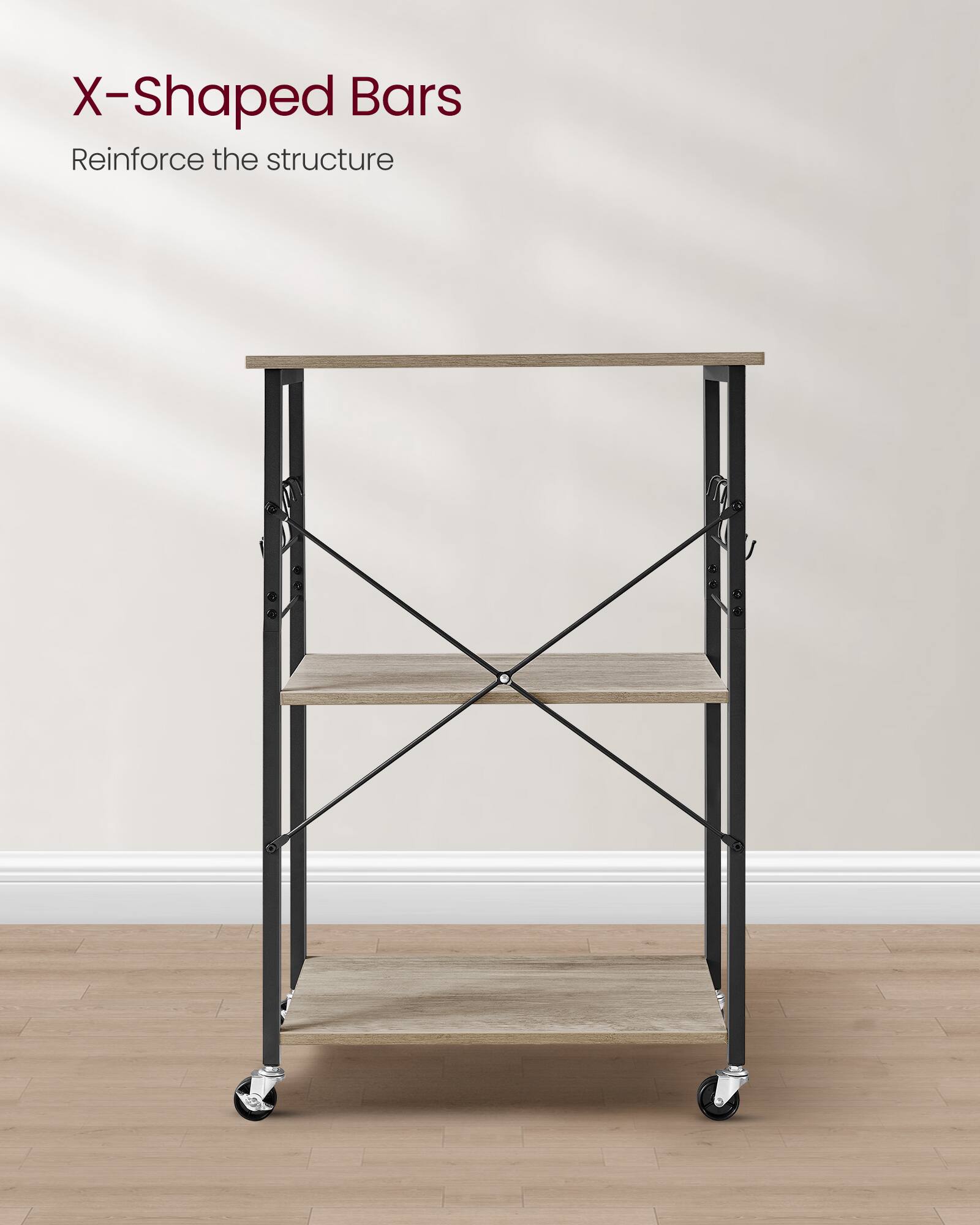X-Shaped Bars  
Reinforce the structure