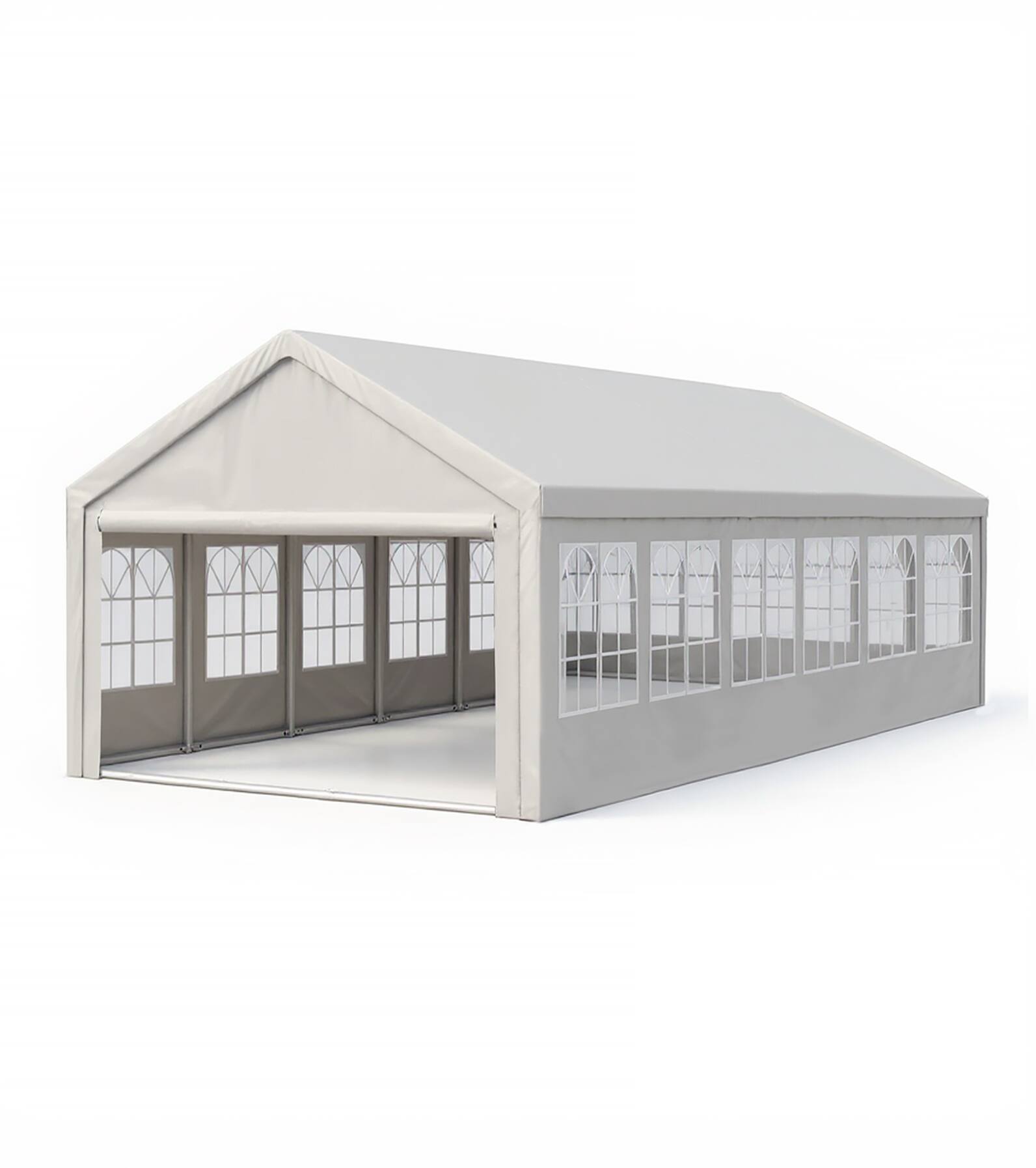 Alt View 1. Mondawe - 20x40 FT Carport Car Canopy Party Tent with 4 Storage Bags & Removable Sidewalls - White.