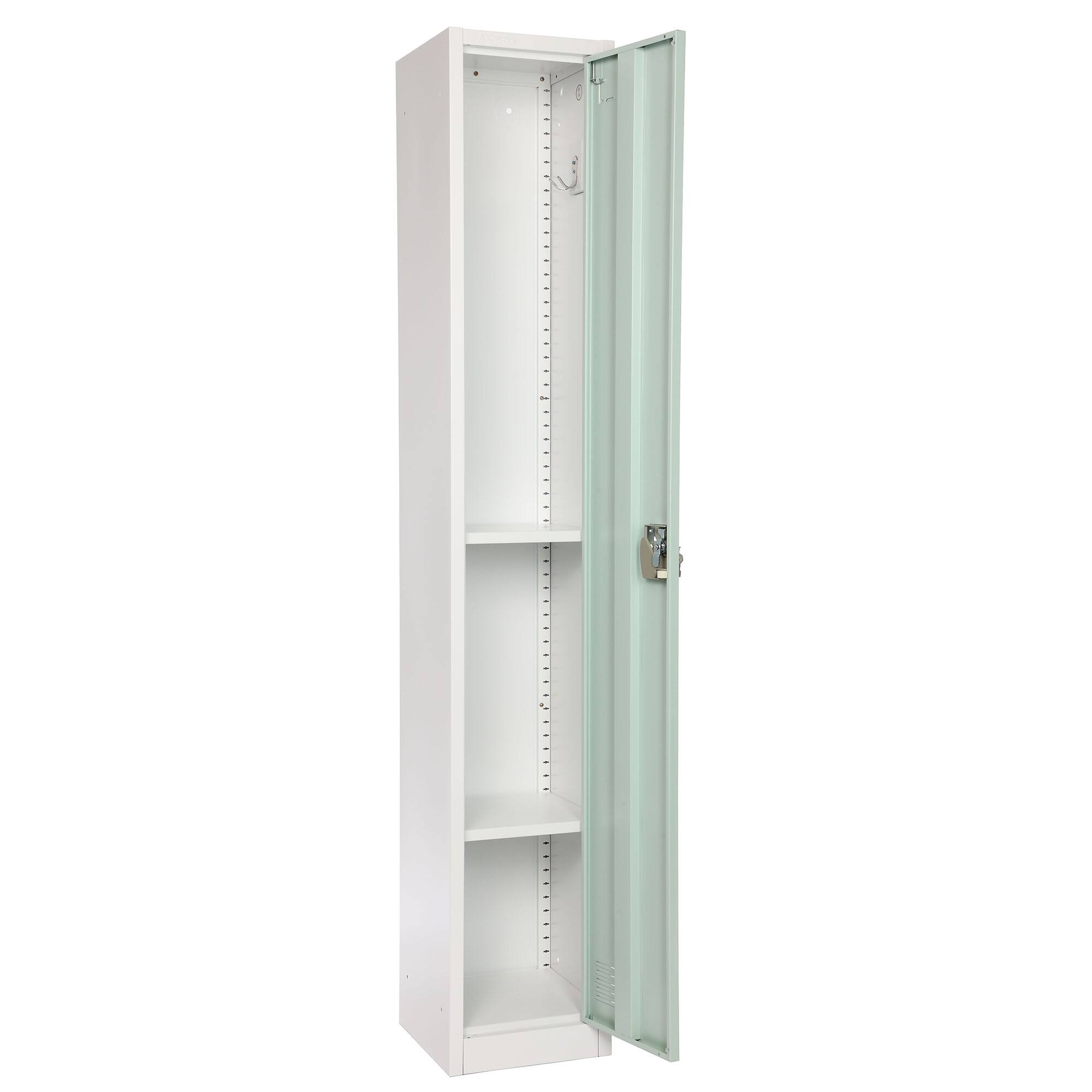Alt View 1. AdirOffice - 629-Series 72" H 1-Tier Steel Key Lock 2-Shelf Locker with Key Lock, 4/Pack - Misty Green.