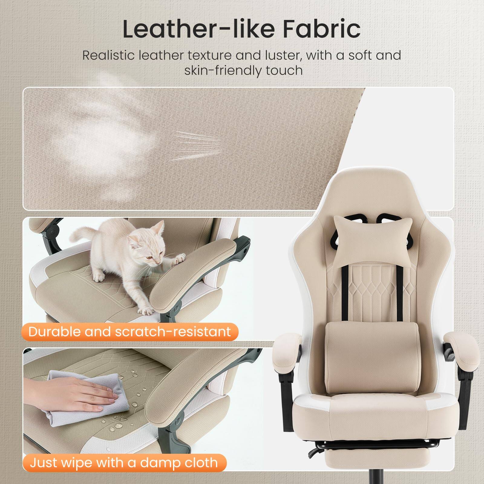 Leather-like Fabric

Realistic leather texture and luster, with a soft and skin-friendly touch

Durable and scratch-resistant

Just wipe with a damp cloth
