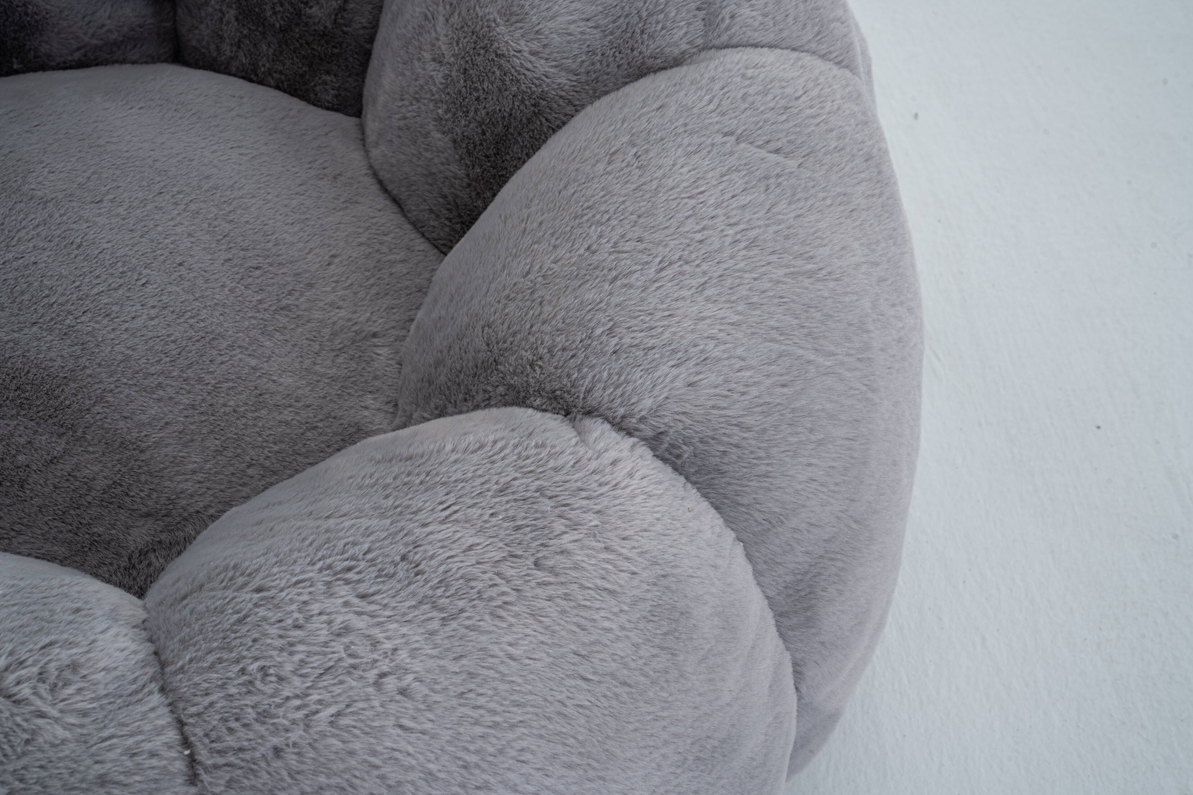 Alt View 7. LOVMOR - Large Faux Fur Bean Bag Chairs For Living Room Bedroom Reading Plush Cozy Ultra Relaxing Indoor Lounge Seating - Gray.