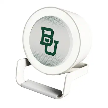 Front. Keyscaper - Baylor Bears Linen Print Nightlight Charger & Bluetooth Speaker - White.