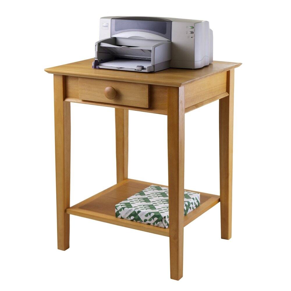 Left. FurniFact - Printer End Table - Honey.