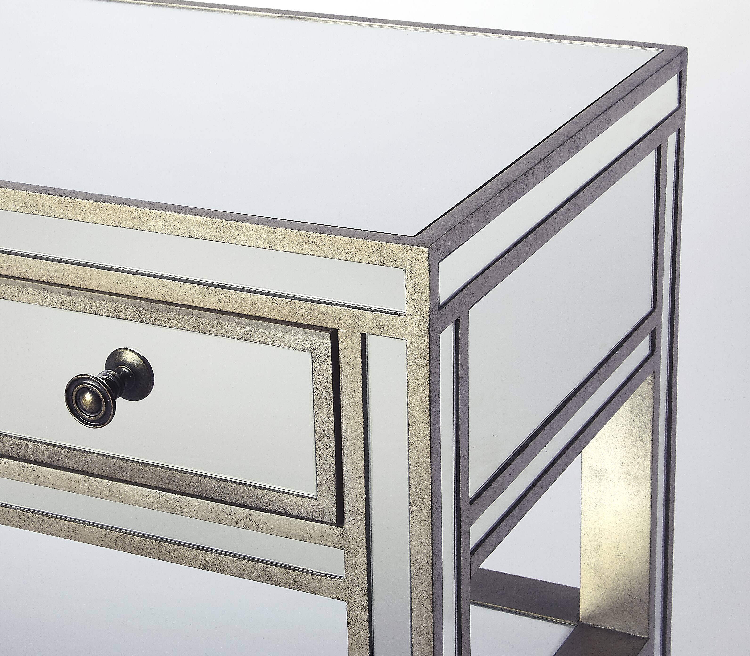 Butler Specialty Miranda 30 in. W Rectangular Mirrored 1 Drawer Console ...