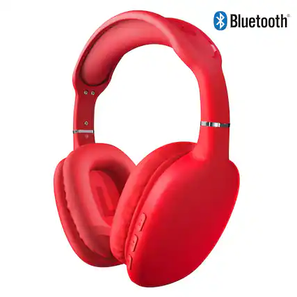 Front. HyperGear - Vibe Wireless Over-Ear Headphones - Red.