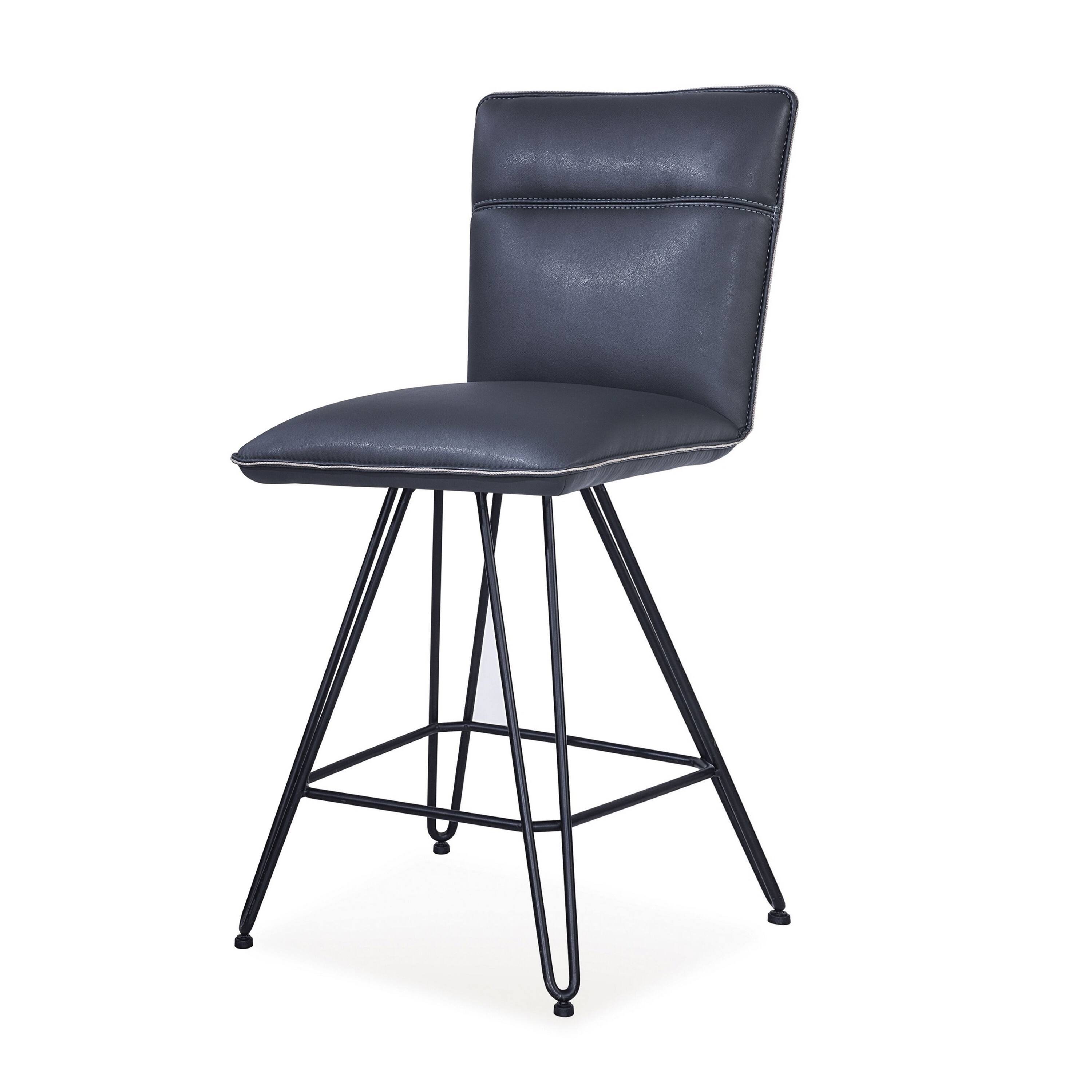Manhattan Lane Metal Leather Upholstered Counter Height Stool with ...