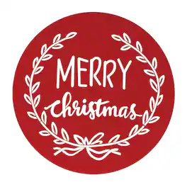 BreeBe - Cut Metal Merry Christmas Plaque 20"D - Red