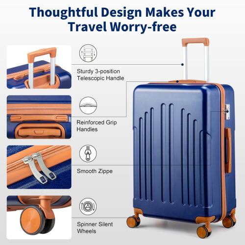 Thoughtful Design Makes Your Travel Worry-free

- Sturdy 3-position Telescopic Handle
- Reinforced Grip Handles
- Smooth Zipper
- Spinner Silent Wheels