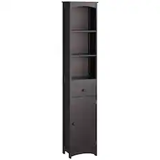 Front. Homcom - Storage Cabinet, Free Standing Bathroom Storage Unit - Brown.