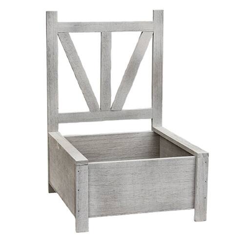 Back. BreeBe - 2/Set - Garden Chair Planter Boxes - White.