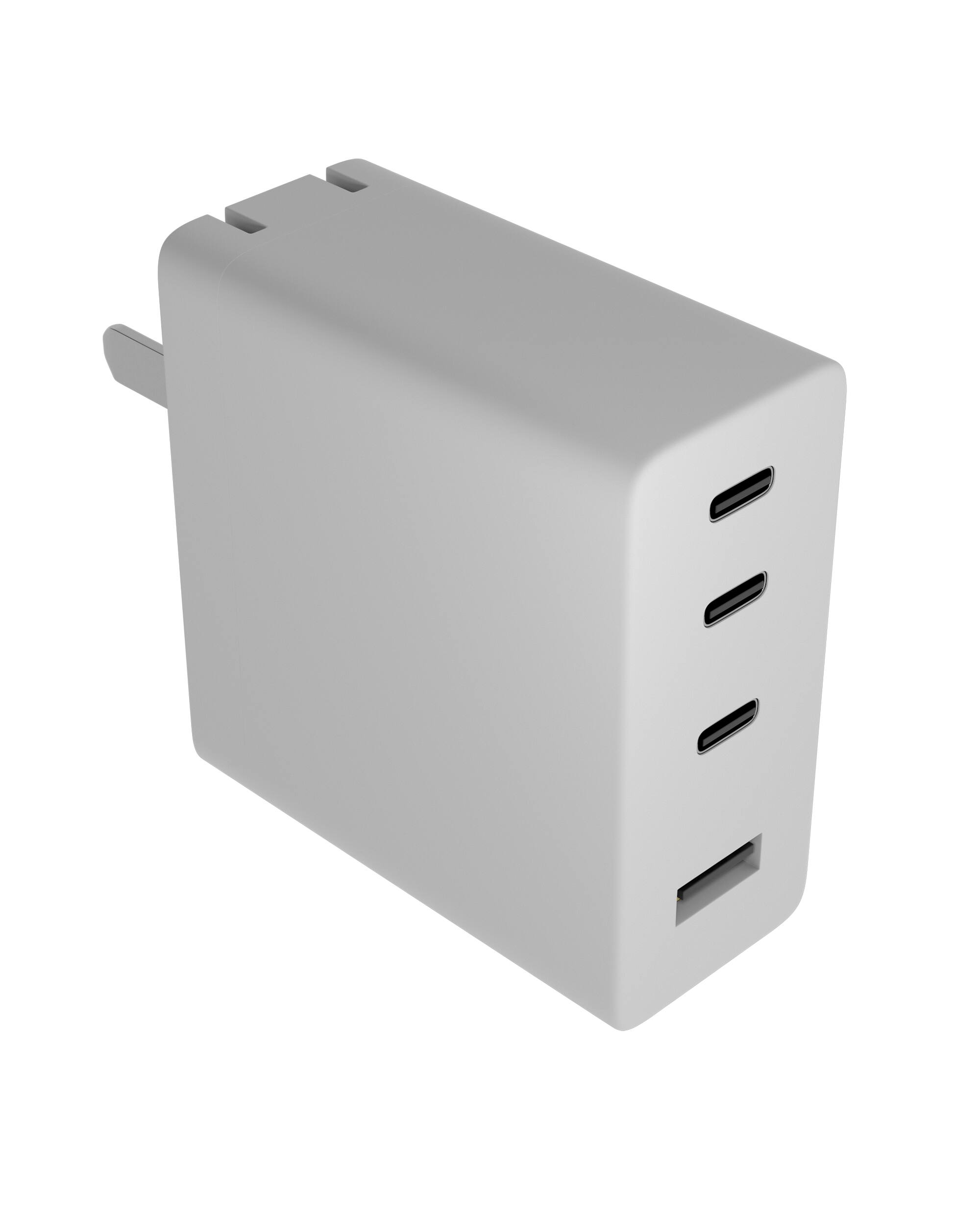 Alt View 3. Ampsentrix - 4 Plug 100W USB Type C And USB Type A Wall Power Adapter.