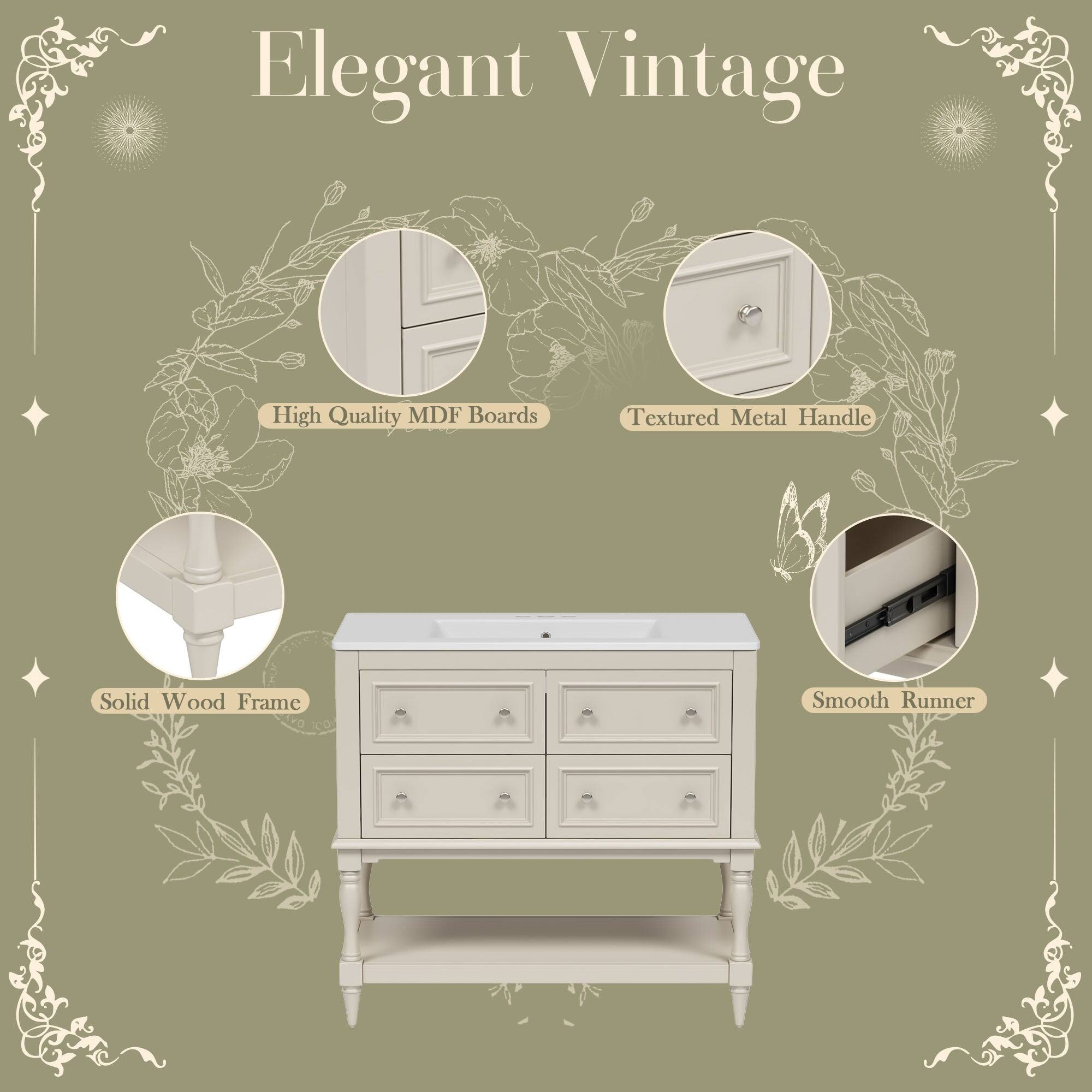 Elegant Vintage

- High Quality MDF Boards
- Textured Metal Handle
- Solid Wood Frame
- Smooth Runner