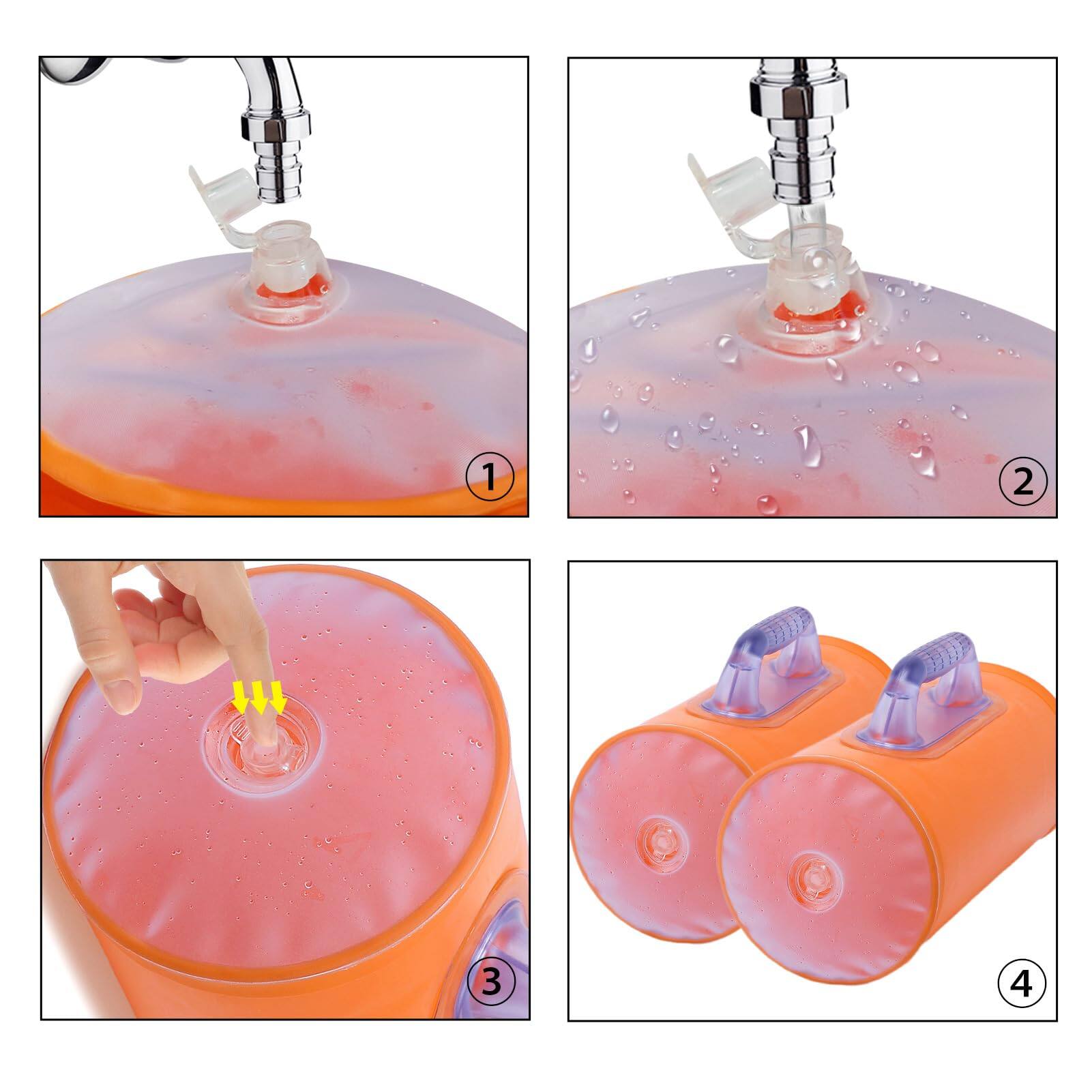 Alt View 5. Alchemy Casas - Water Dumbbells Filled Travel Weights Set Adjustable To 4 s pair Portable Gym For Strength Fitness And - Black.
