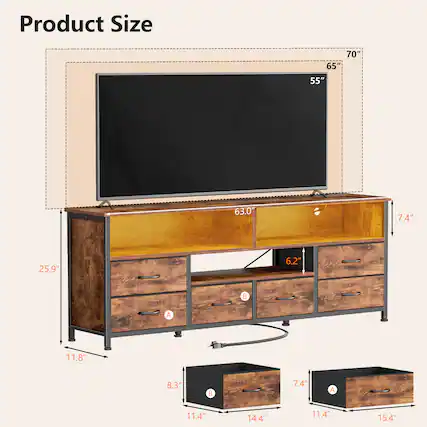 Product Size
- 70"
- 65"
- 55"
- 63.0"
- 25.9"
- 11.8"
- 8.3"
- 6.2"
- 7.4"
- 11.4"
- 14.4"
- 15.4"