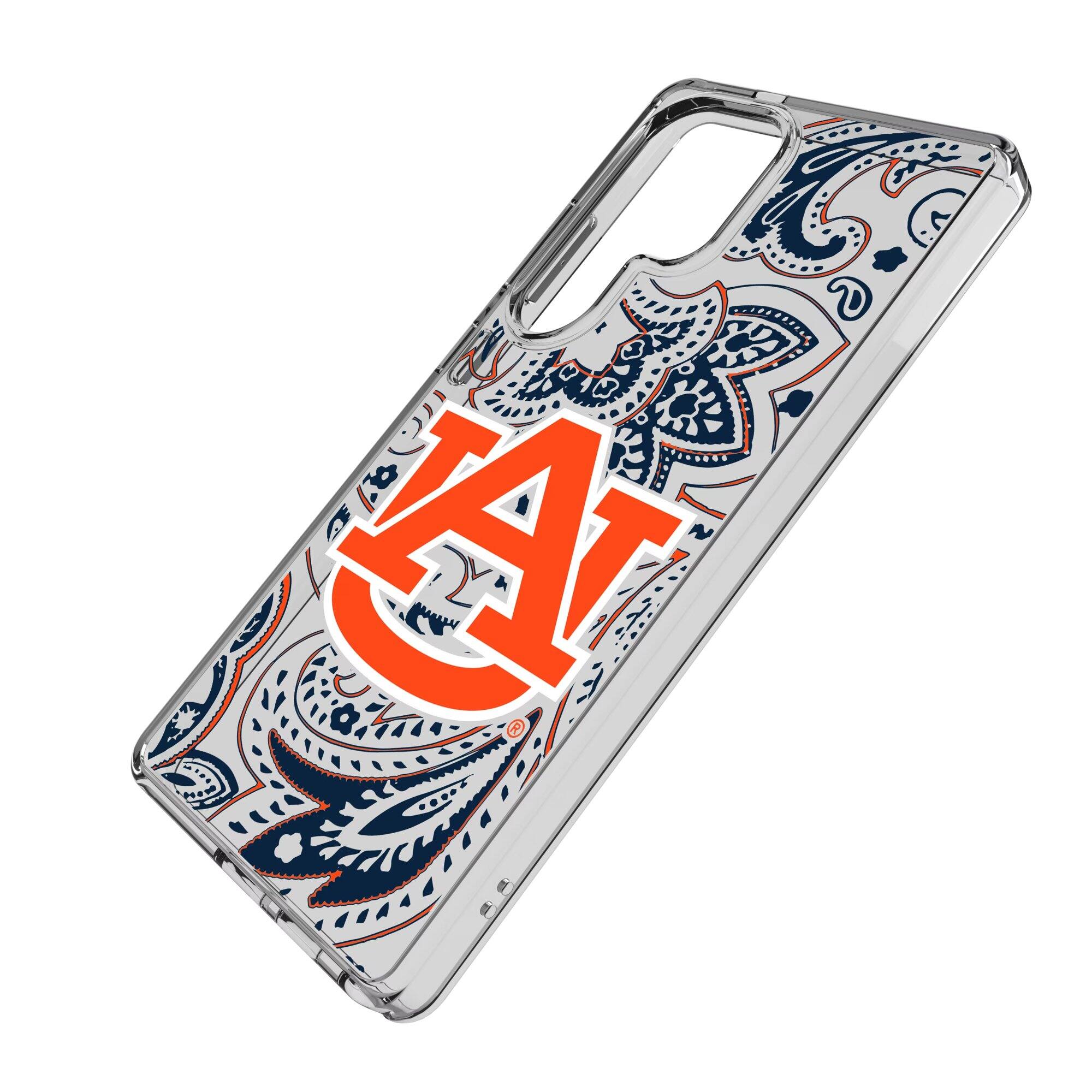 Alt View 1. Keyscaper - Auburn Tigers Paisley Galaxy Clear Case - S25 - Multicolor.