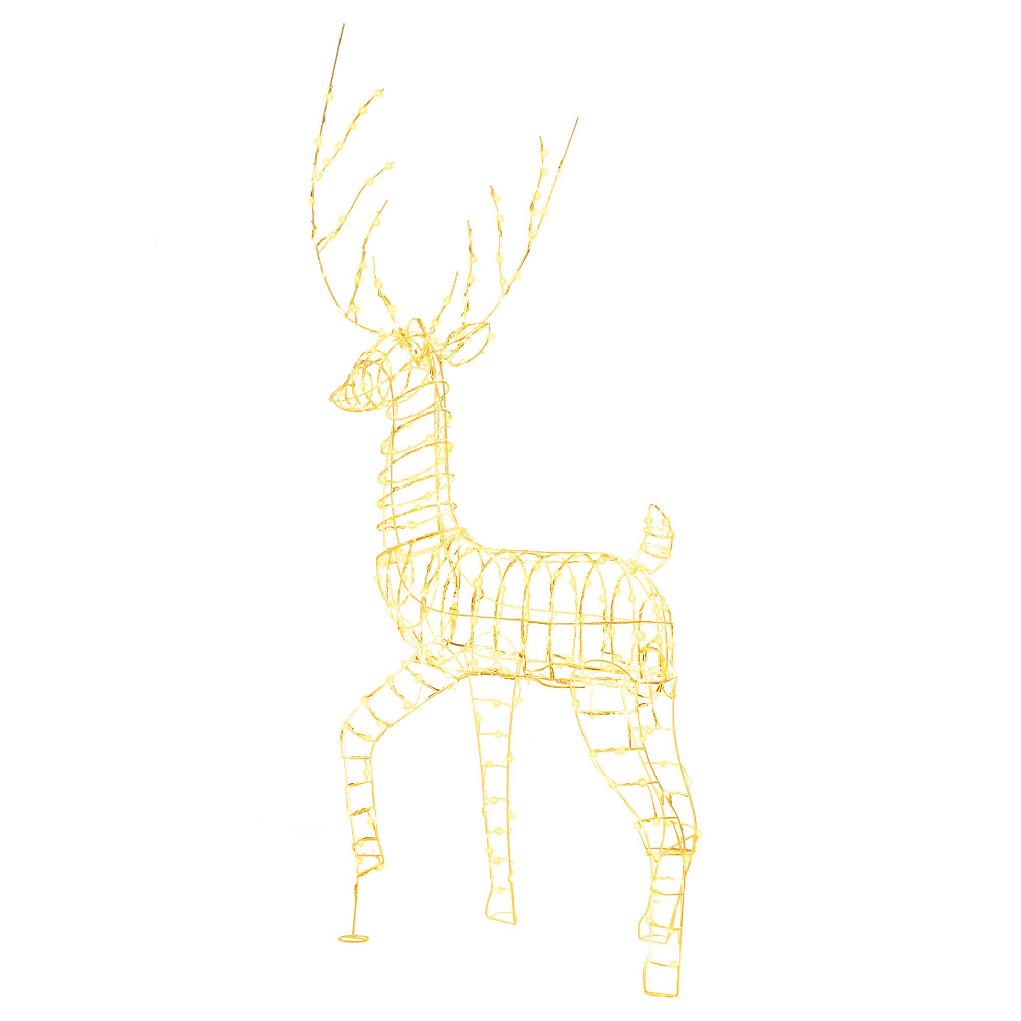 Alt View 8. Gymax - Gymax 6 ' Pre-Lit Christmas Reindeer w/ 300 Warm White LED Lights Ground Stakes - White.