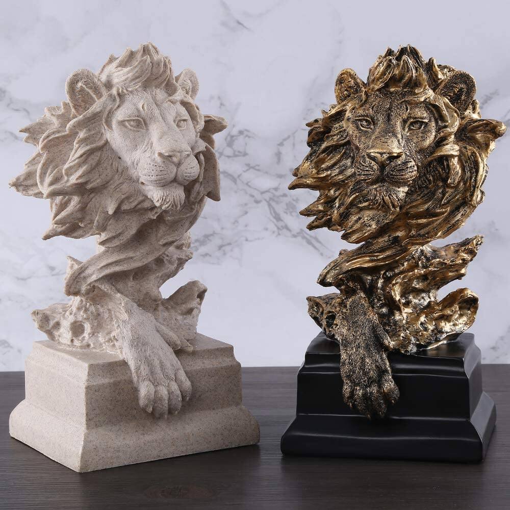 Alt View 6. ThinkLink Electronic - Sandstone Lion - The King Of Beasts Statue Decoration For Home study living Room Great Collectible Figurines.