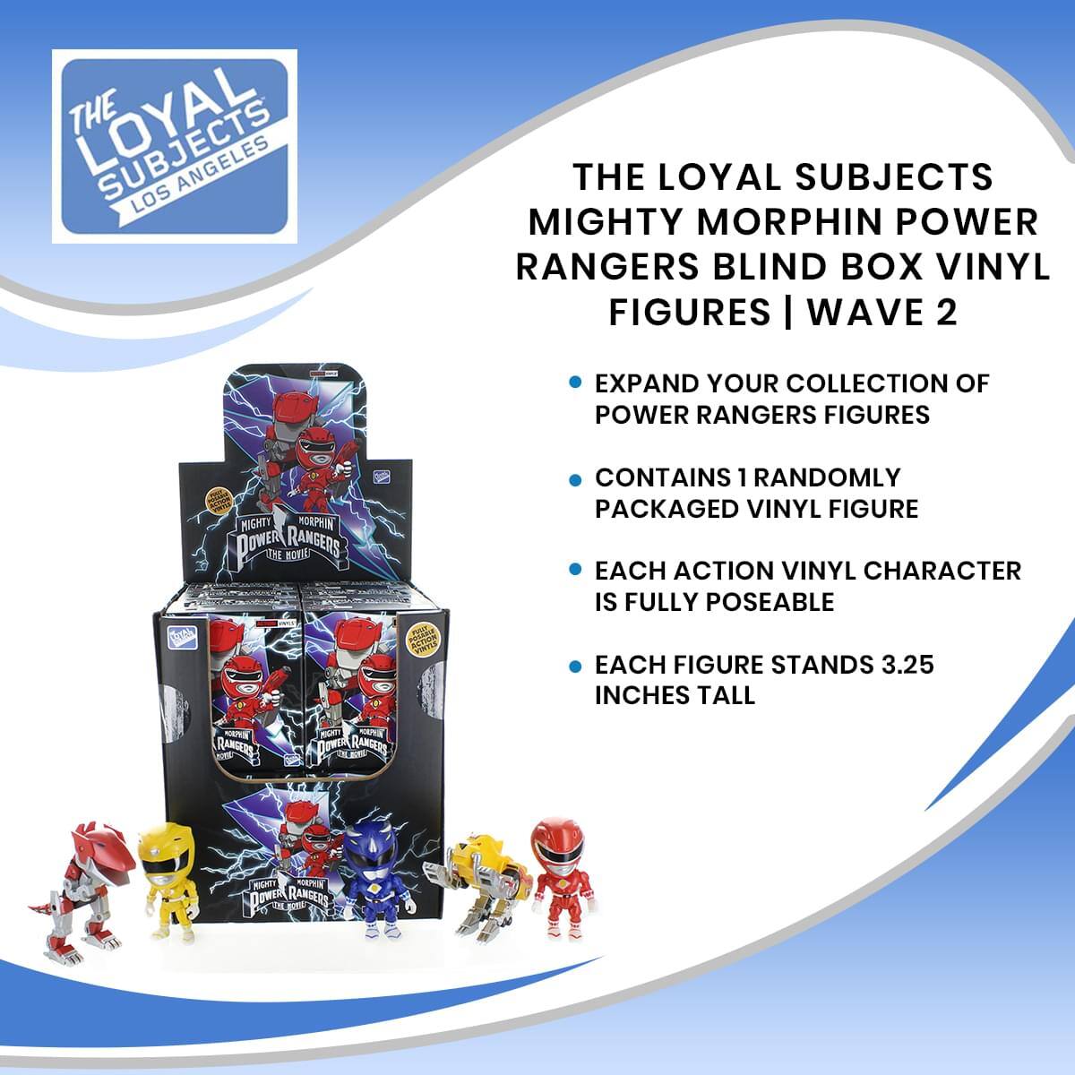 THE LOYAL SUBJECTS MIGHTY MORPHIN POWER RANGERS BLIND BOX VINYL FIGURES | WAVE 2

- EXPAND YOUR COLLECTION OF POWER RANGERS FIGURES
- CONTAINS 1 RANDOMLY PACKAGED VINYL FIGURE
- EACH ACTION VINYL CHARACTER IS FULLY POSEABLE
- EACH FIGURE STANDS 3.25 INCHES TALL