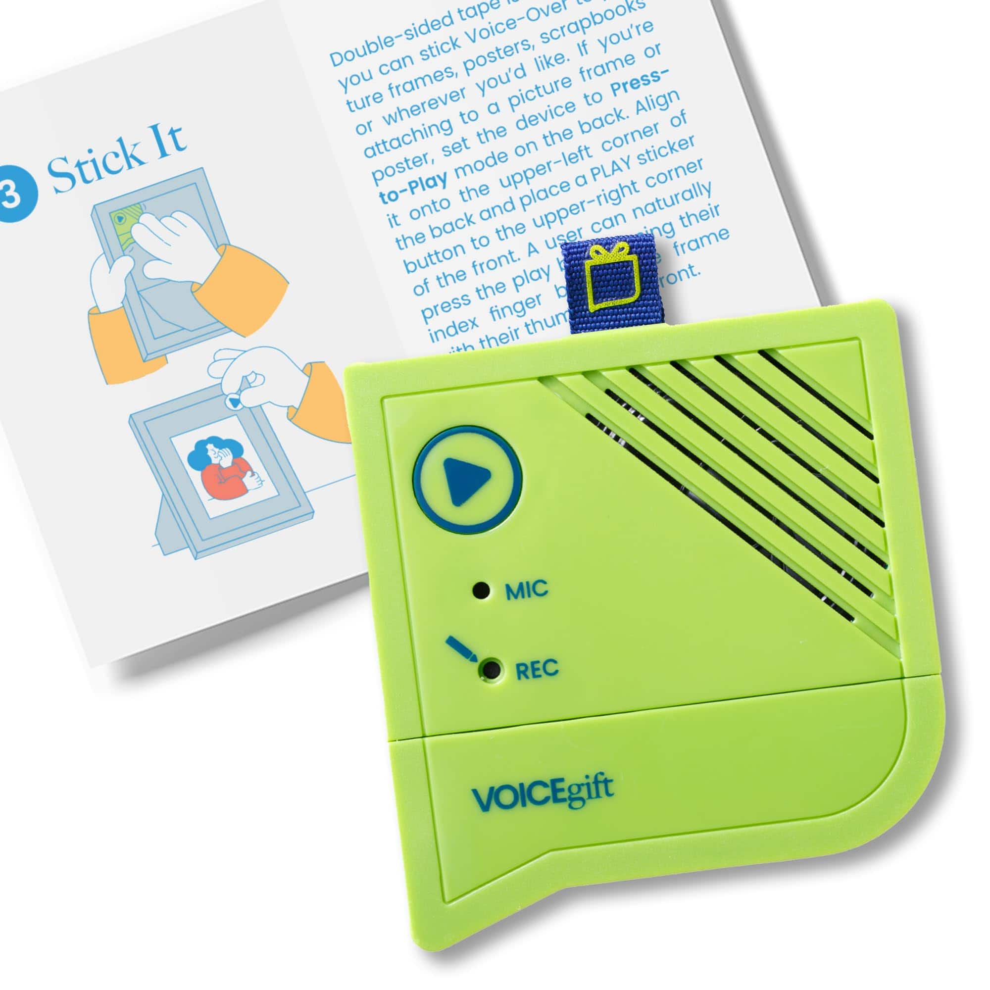 VoiceGift - Voice-Over® Recorder For Picture Frames | 1-Pack - Lime