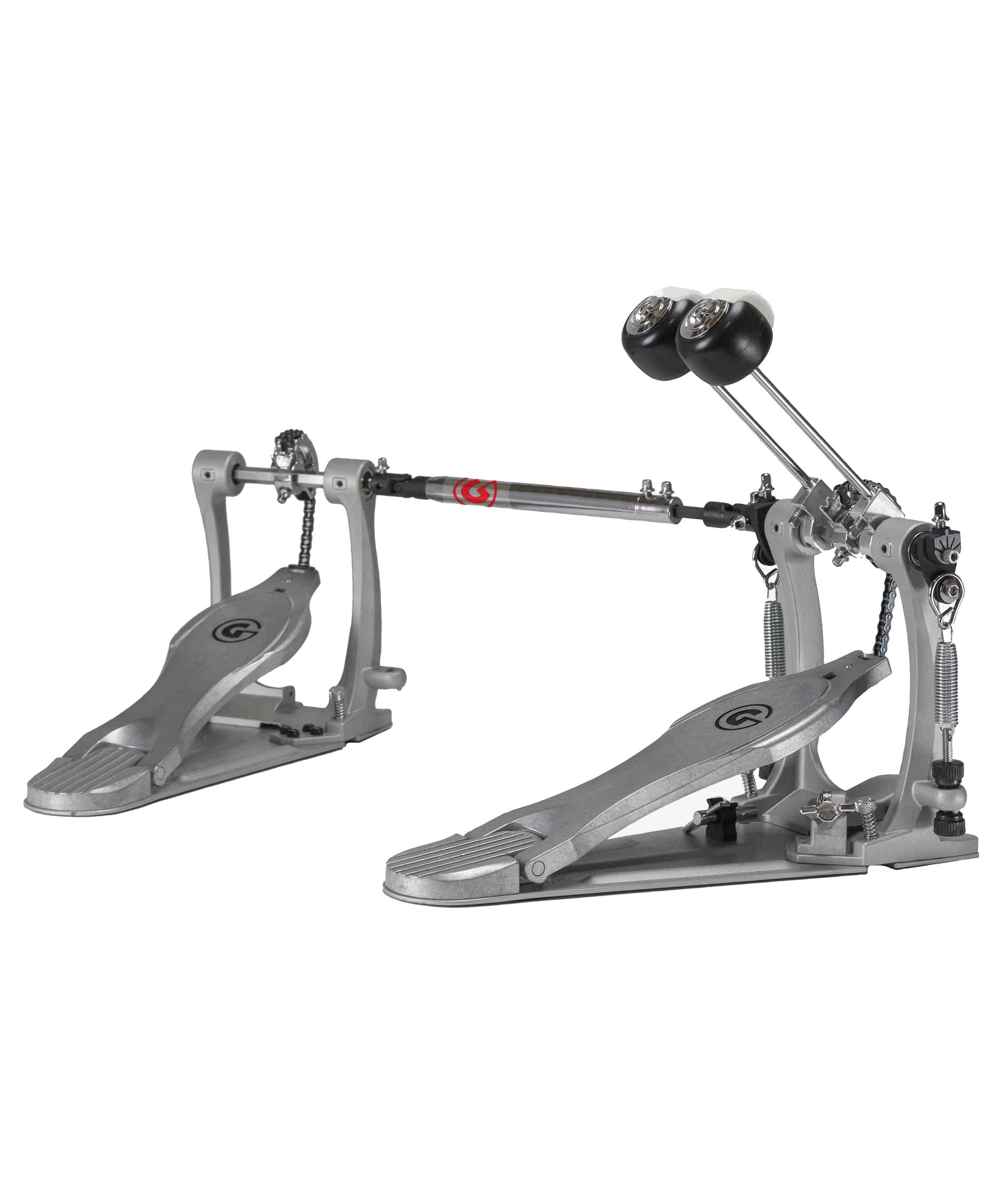 Angle. Gibraltar Hardware - Road Class Double Bass Drum Pedal, w/ Single Chain Drive, Dual Pedal, G-Class Frame, Compact Design & Adjustable Beaters.