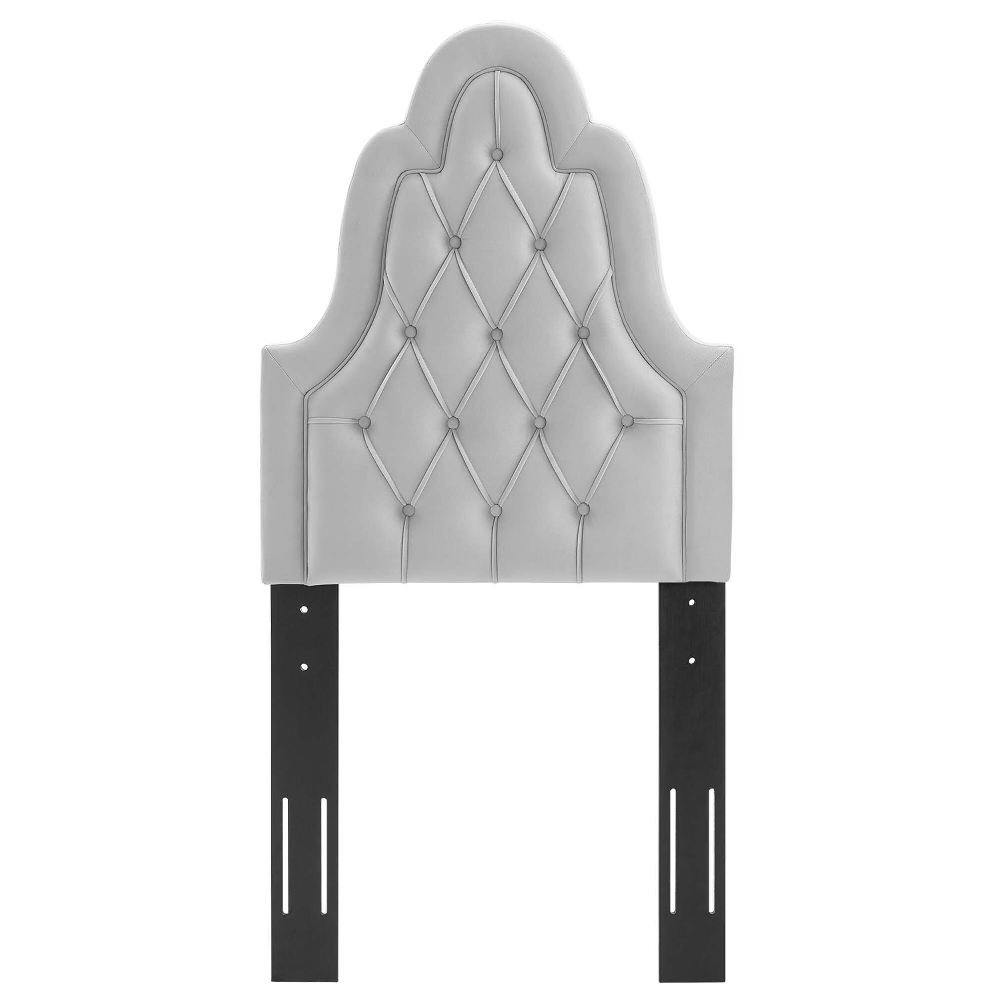 Back. Modway - Augustine Tufted Performance Velvet Twin Headboard by Modway - Light Gray.