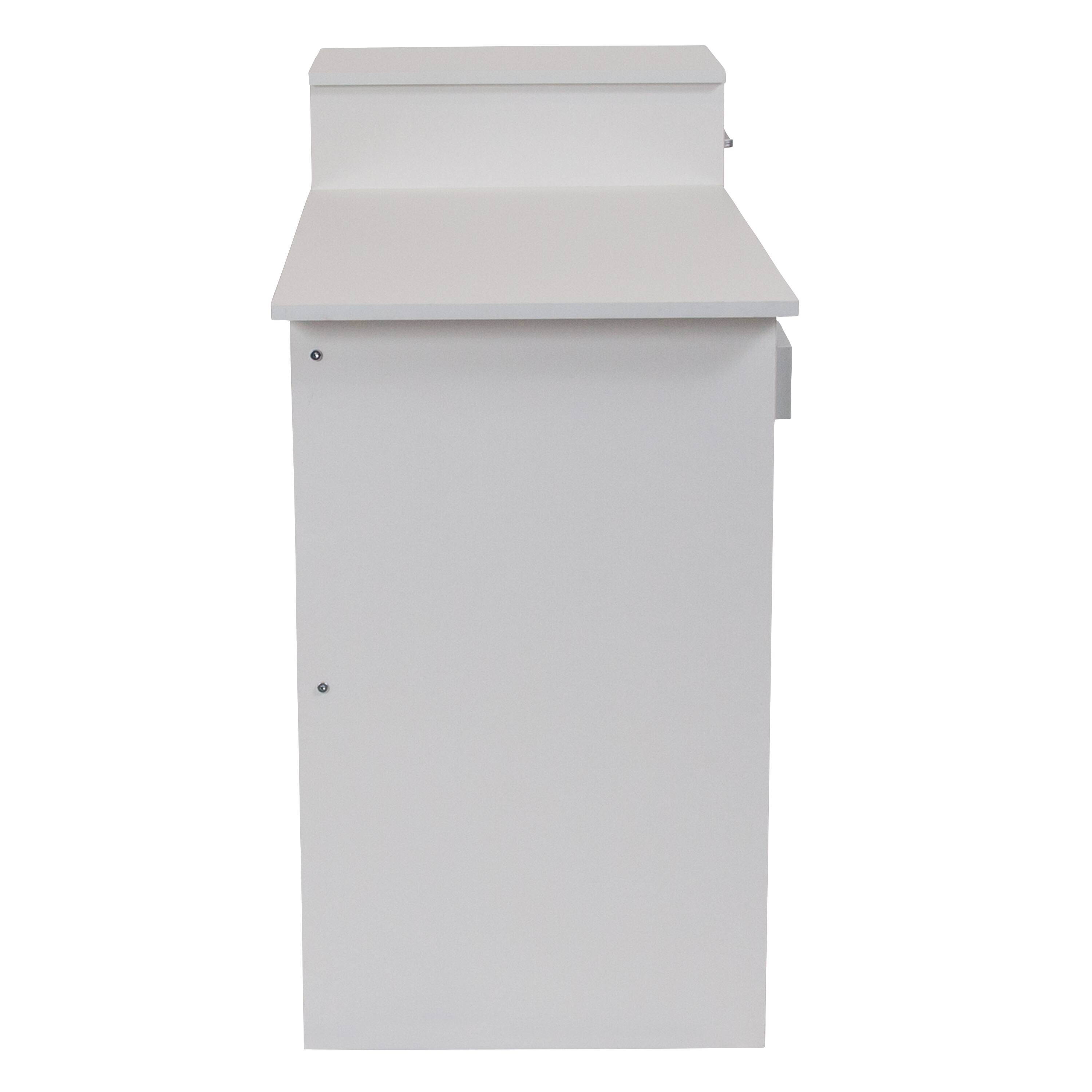 Alt View 5. Emma + Oliver - Desk with Shelves and Drawer - White.