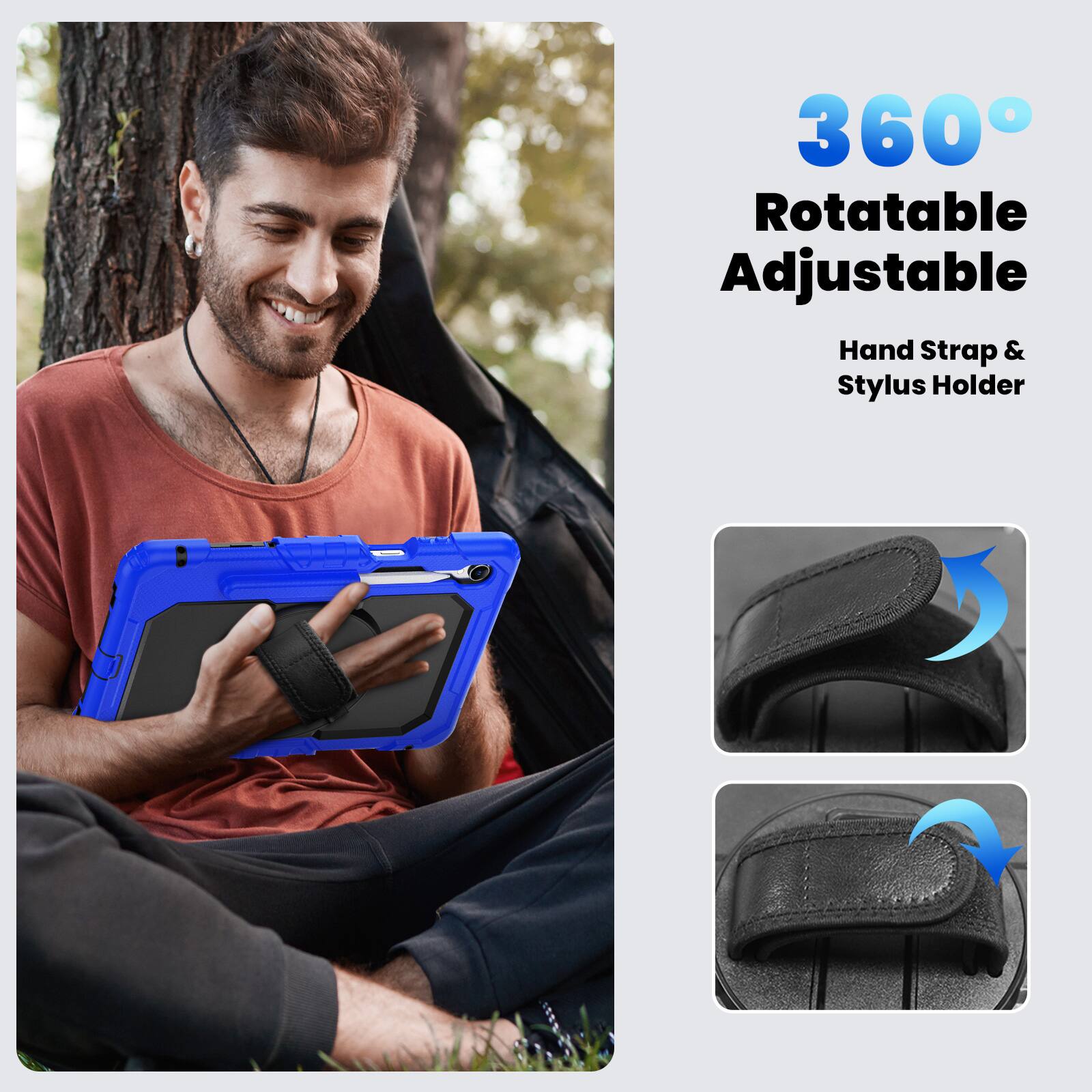 360° Rotatable Adjustable Hand Strap & Stylus Holder
