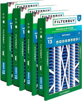 Filterbuy - 20x30x5 MERV 13 Smoke & Allergy Defense, Pleated HVAC AC Furnace Air Filters for Honeywell Return Grille (4-Pack) - Blue
