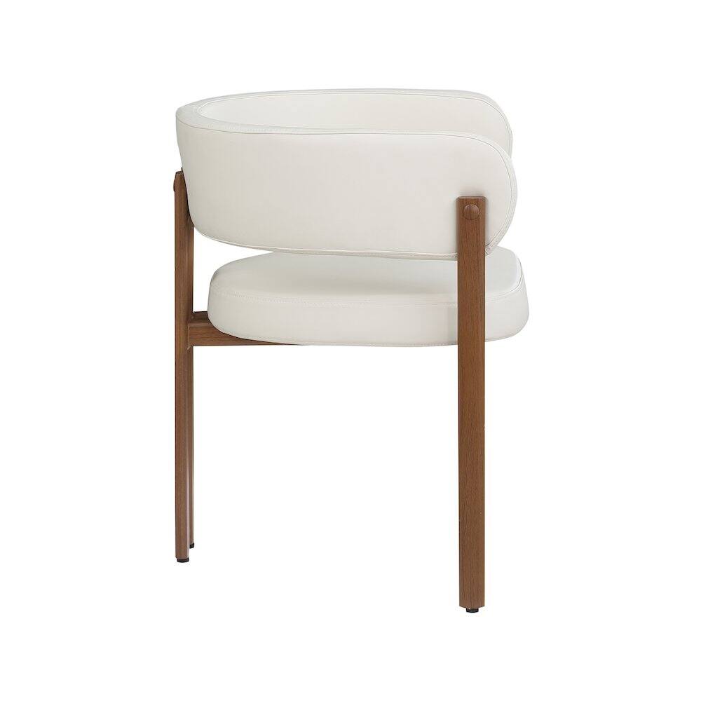 Alt View 3. Meridian Furniture - Gideon Cream Vegan Leather Dining Chair, Set of 2 - Beige.