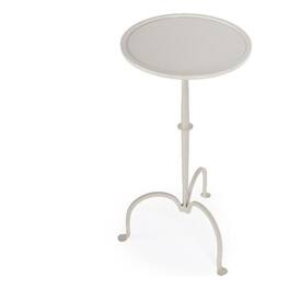 Butler Specialty - Founders Griege Iron Pedestal Side Table - Gray And White