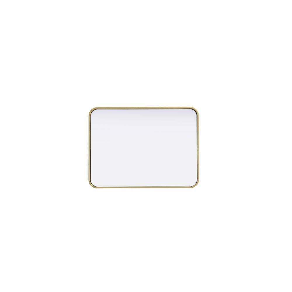 Alt View 4. Elegant Decor - Contour Metal Rectangle Mirror 22x30 in Brass - Brass.