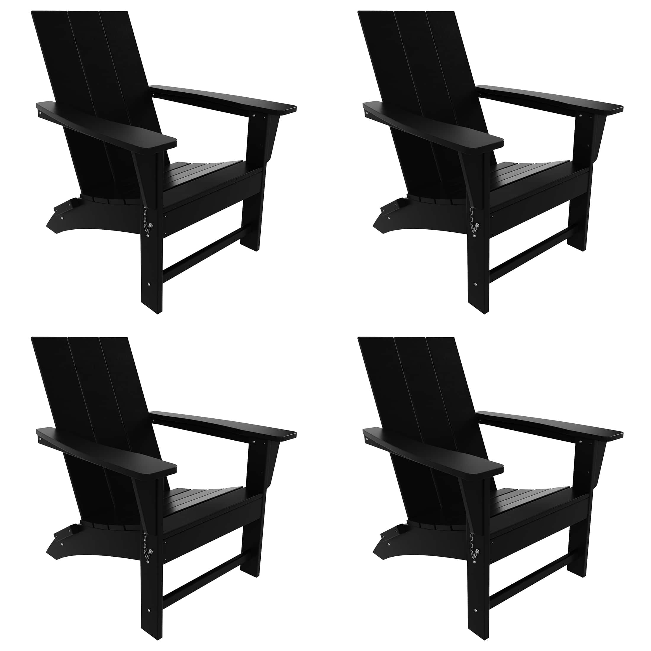 WestinTrends - Ashore Modern Outdoor Folding Adirondack Chair (Set of 4) - Black price history on PriceWatchPro