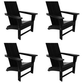 WestinTrends - Ashore Modern Outdoor Folding Adirondack Chair (Set of 4) - Black
