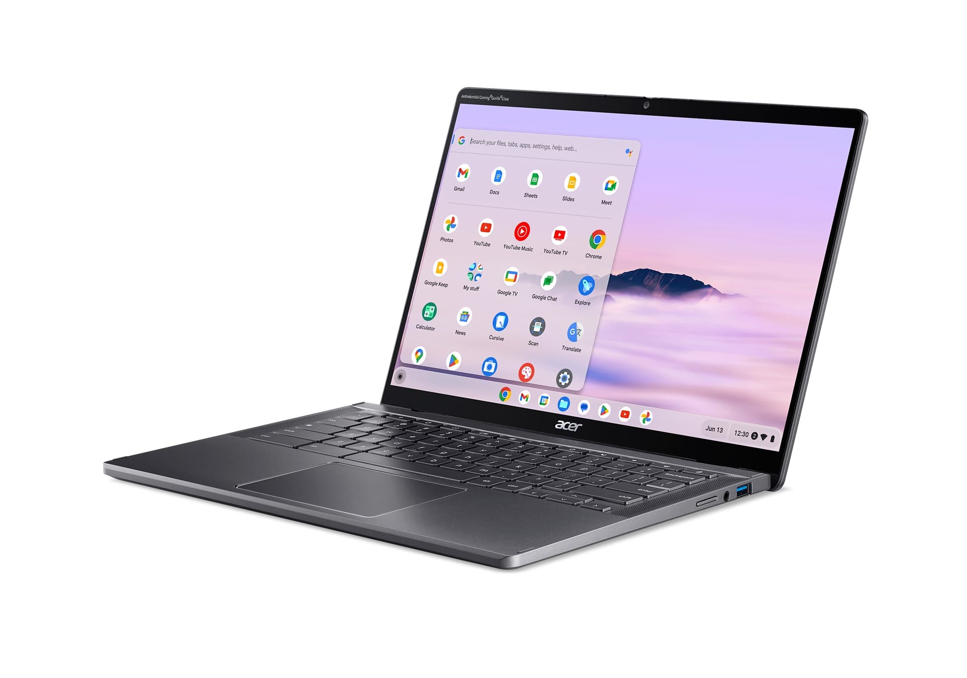 Alt View 12. Acer - Chromebook Plus Spin 714 Laptop with Google AI – 14" WUXGA Touch - Intel Core Ultra 5 115U – 8GB LPDDR5 – 256GB SSD - Steel Gray.