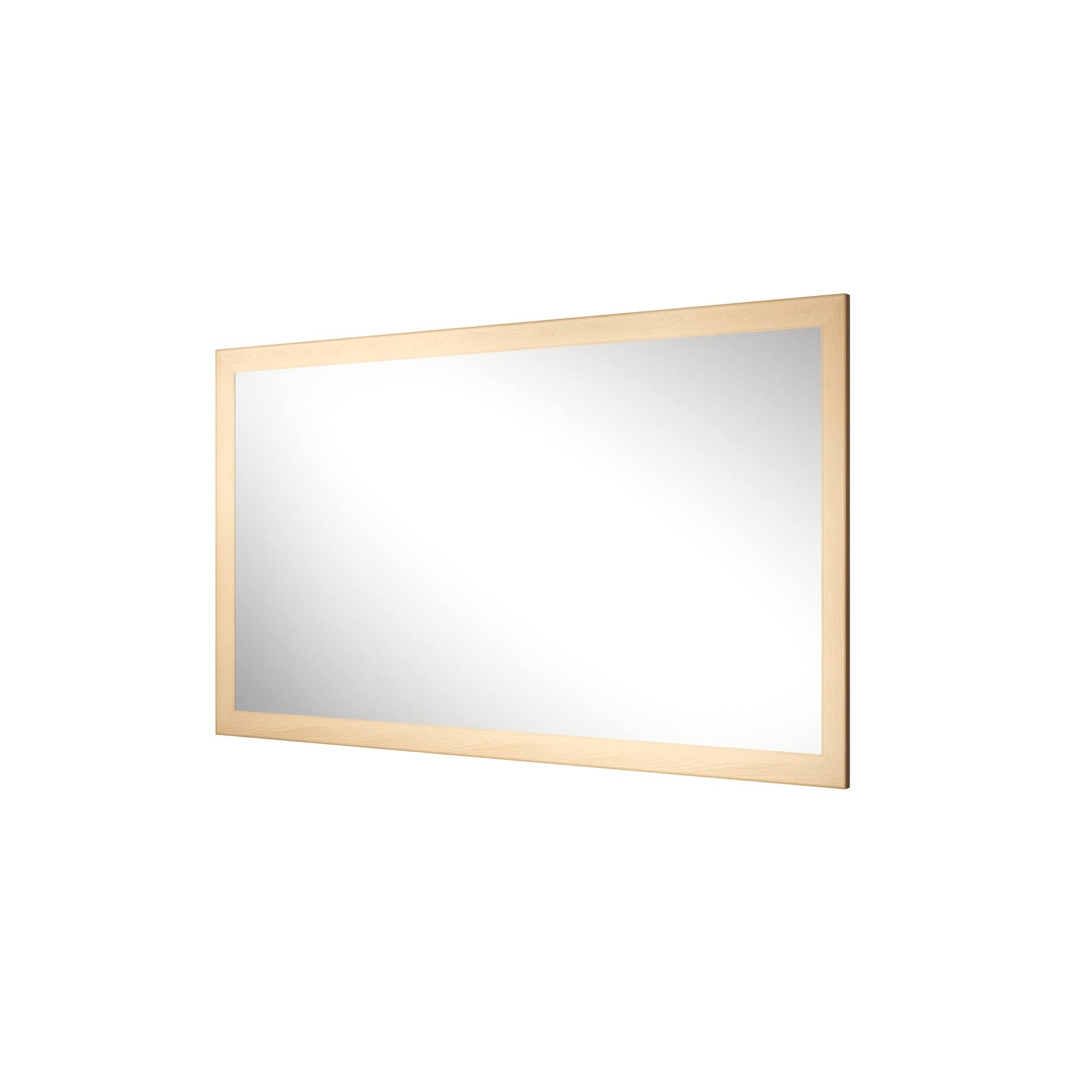 Alt View 1. Boyel Living - 32 in W x 55 in L Dark Wood Grain Rectangular Slanted Edge Aluminum Framed Wall Bathroom Vanity Mirror.